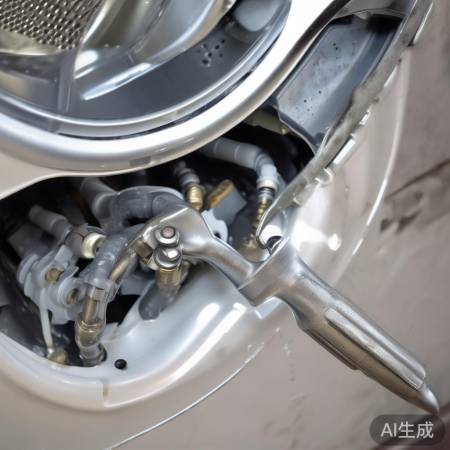 揭开洗衣机底部进水阀