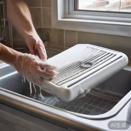 空调滤网清洗晾干装回