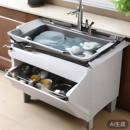 “水盆柜:大容量清洁利器”