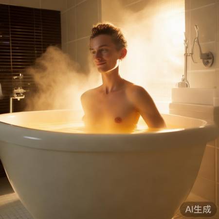 洗澡水温度适中,身心舒畅